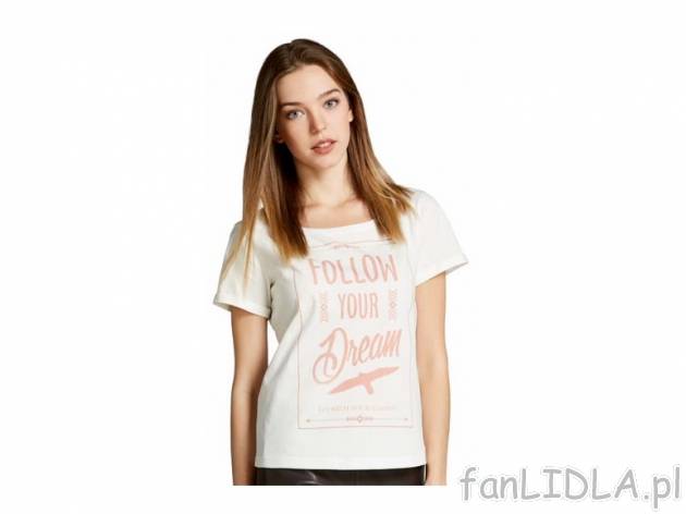 T-shirt Esmara, cena 19,99 PLN za 1 szt. 
- rozmiary: S-L 
- 3 wzory 
- 100% bawełna ...