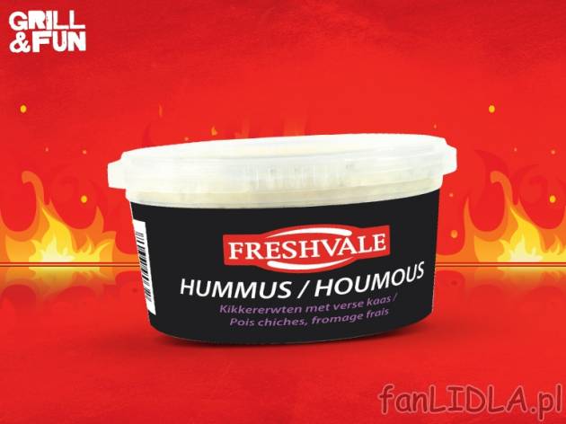 Hummus , cena 5,99 PLN za 200 g, 100g=3,00 PLN. 
- Aromatyczny dip z ciecierzycy ...