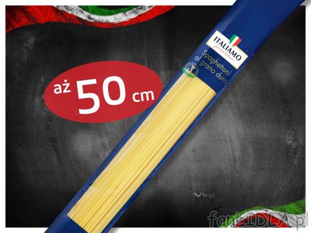 Spaghettoni 50 cm - HIT CENOWY , cena 3,49 PLN za 500 g/1 opak., 1kg=6,98 PLN. 
- ...