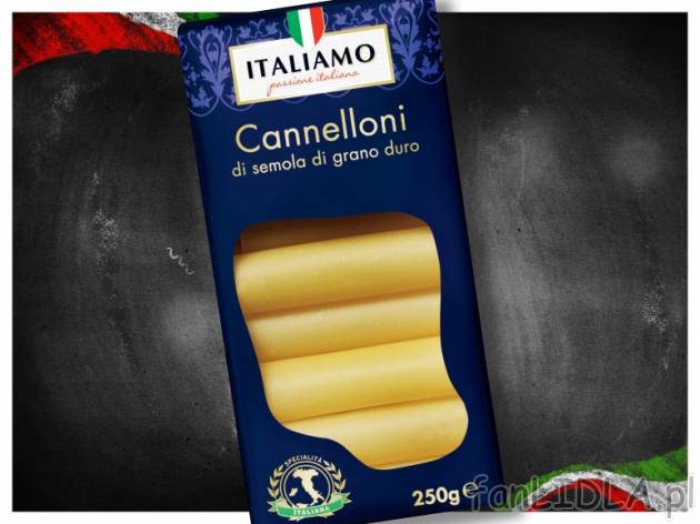 Makaron Cannelloni , cena 3,99 PLN za 250 g, 100g=1,60 PLN. 
- Rurki makaronowe, ...