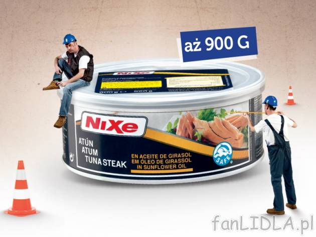 Tuńczyk , cena 21,99 PLN za 900 g/1 opak., 1 kg=33,83 wg wagi odcieku PLN. 
- ...