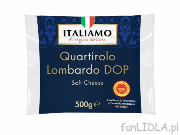 Ser Quartirolo Lombardo , cena 12,99 PLN za 500 g, 1kg=25,98 PLN. 
- Ser miękki ...