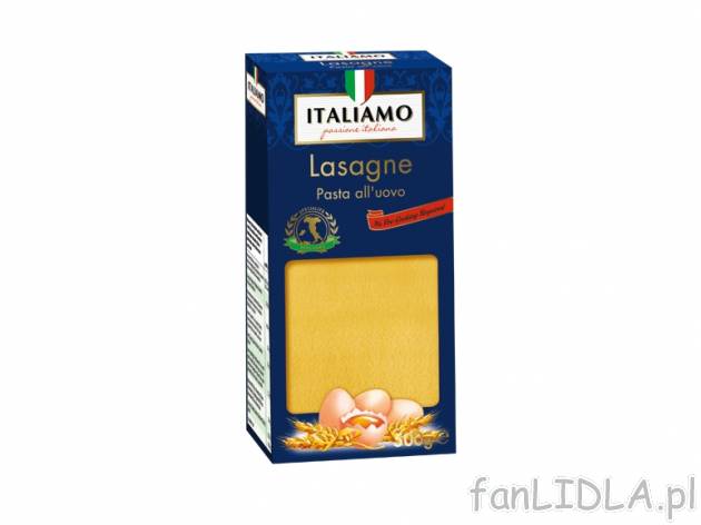 Lasagne , cena 5,99 PLN za 500 g, 1kg=11,98 PLN. 
- Płaty z makaronu jajecznego ...