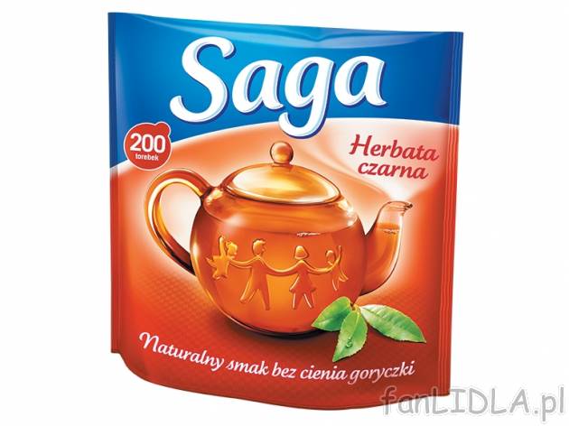 Saga Herbata czarna , cena 6,49 PLN za 280 g/1 opak., 1kg=23,18 PLN. 
- Aż 200 ...
