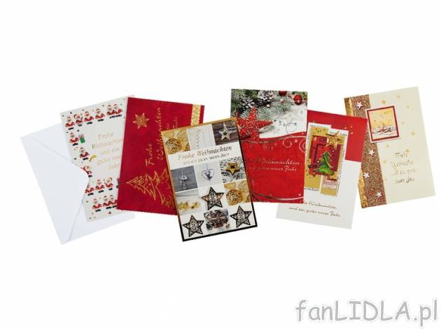 Zestaw kartek świątecznych , cena 5,99 PLN za 1 opak. 
- 6 składanych kartek ...