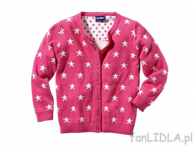 Sweter dziewczęcy Lupilu, cena 22,99 PLN za 1 szt. 
- rozmiary: 86-116 
- materiał: ...