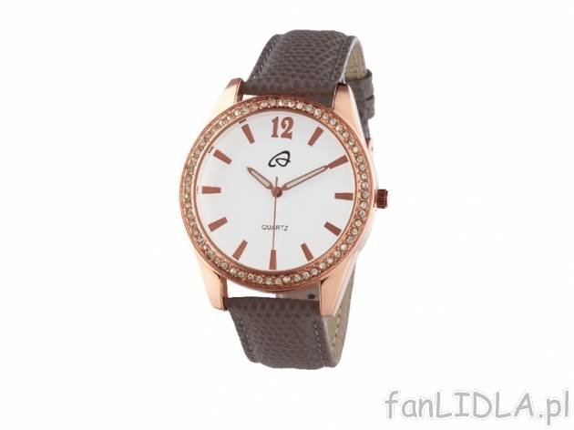Zegarek Auriol, cena 29,99 PLN za 1 szt. 
- metalowa obudowa 
- ze skórzanym ...