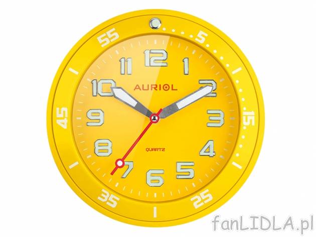 Zegar ścienny Auriol, cena 29,99 PLN za 1 szt. 
- precyzyjny mechanizm kwarcowy ...