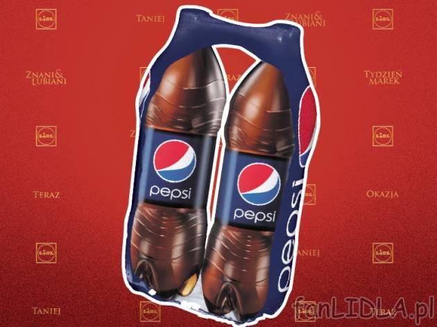 Pepsi dwupak , cena 4,99 PLN za 2x2L/1 opak., 1L=1,25 PLN. 
- Cena tylko w dwupaku! ...