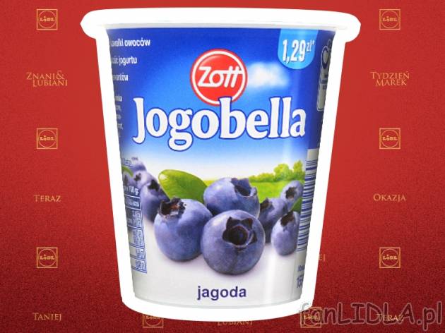 ZOTT Jogobella jogurt owocowy , cena 0,99 PLN za 150 g/ opak., 100g=0,66 PLN.