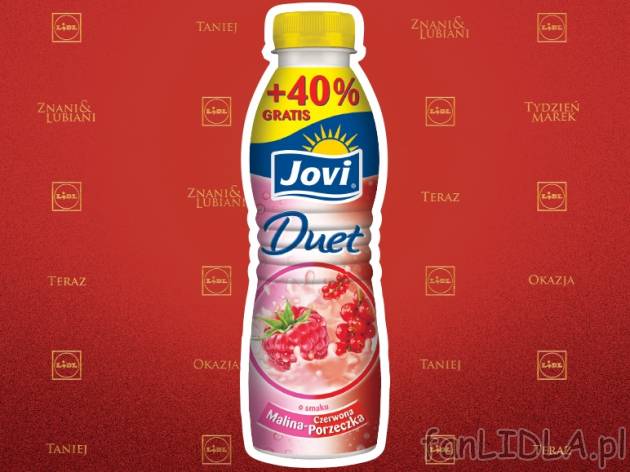 Jovi Napój jogurtowy , cena 1,49 PLN za 350g/1opak., 1kg=4,26 PLN.
