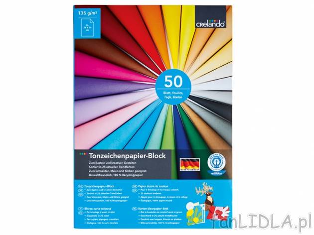 Blok papieru kolorowego 25 lub 50 arkuszy , cena 11,99 PLN za 1 opak. 
- arkusze ...