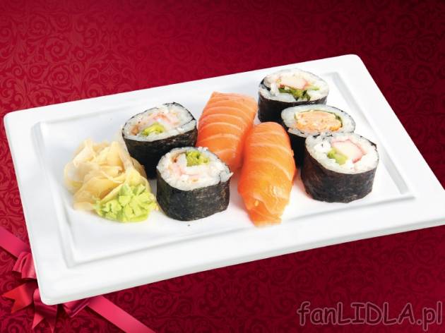Sushi Deluxe, cena 9,99 PLN za 185 g, 100g=5,40 PLN. 
- Od piątku 22.11
- Pyszne ...