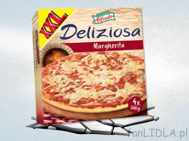 Pizza Margherita , cena 9,00 PLN za 4x300 g/1 opak., 1 kg=8,33 PLN. 
- duże opakowanie ...