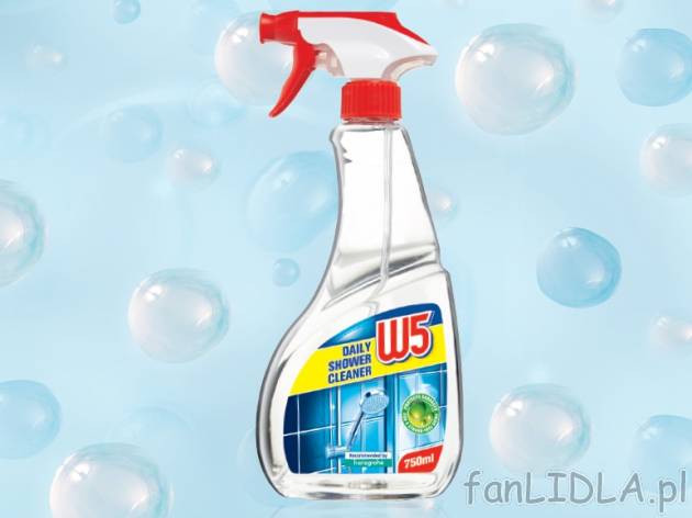 Spray do czyszczenia kabin prysznicowych , cena 4,99 PLN za 750 ml/1 opak., 1L=6,65 PLN.