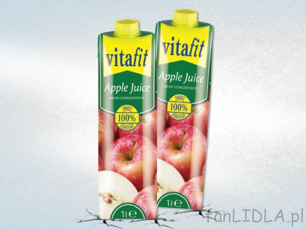 Vitafit Sok jabłkowy 100% , cena 2,00 PLN za 2x1 L, 1L=1,50 PLN. 
- Oszczędzasz ...