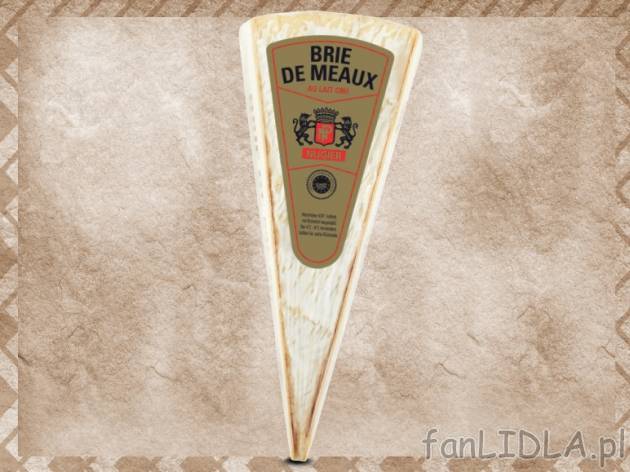 Ser Brie De Meaux , cena 7,00 PLN za 200 g/1 opak., 100 g=3,89 PLN. 
- biała, ...