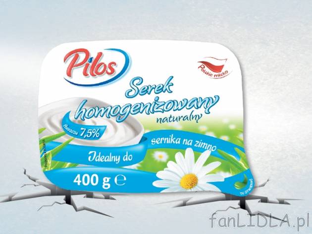 Pilos Serek homogenizowany , cena 2,00 PLN za 2x400 g, 1kg=6,25 PLN. 
- *cena wyłącznie ...