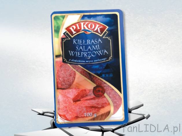 Pikok Salami naturalne lub paprykowe , cena 2,00 PLN za 2x100 g, 100g=2,50 PLN. ...