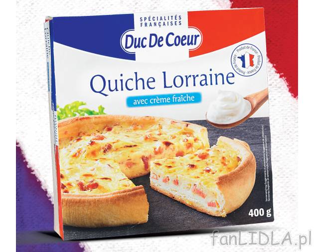 Tarta Quiche Lorraine , cena 7,99 PLN za 400 g 
- Oryginalna francuska tarta przygotowana ...