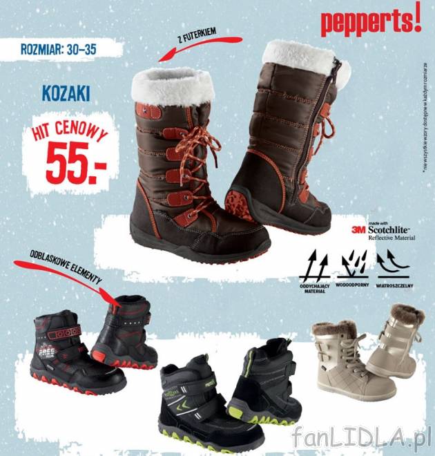Kozaki Pepperts, cena 55,00 PLN za 1 para 
- wodo- i wiatroszczelne dzięki specjalnej ...