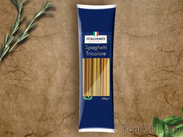 Makaron Spaghetti Tricolore , cena 3,33 PLN za 500g/1 opak., 1kg=6,66 PLN.