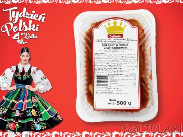 Delikates Gołąbki z ryżem i mięsem w sosie pomidorowym , cena 5,99 PLN za 500g/1 ...