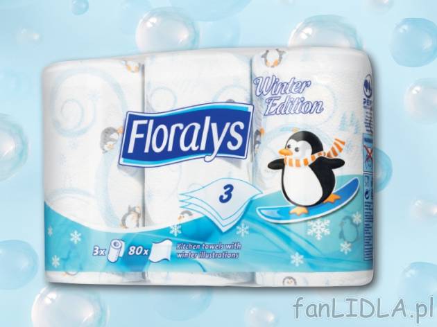 FLORALYS Ręcznik kuchenny , cena 6,00 PLN za 3 szt./1 opak. 
- z zimowymi motywami ...