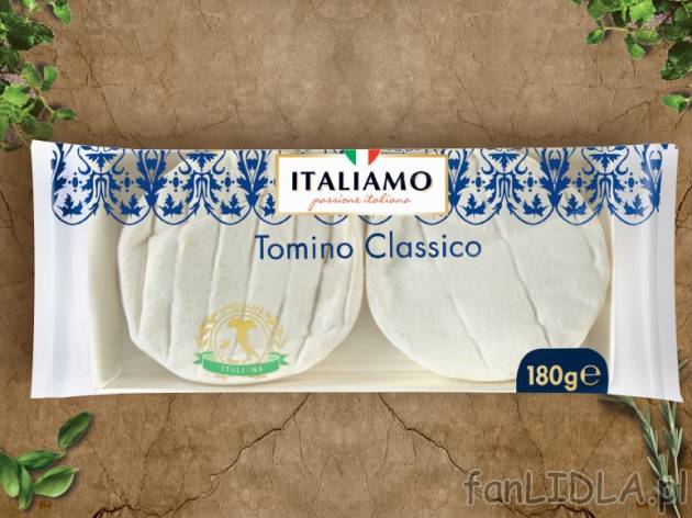 Włoski ser pleśniowy Tomino , cena 6,99 PLN za 180g/1 opak., 100g=3,88 PLN.