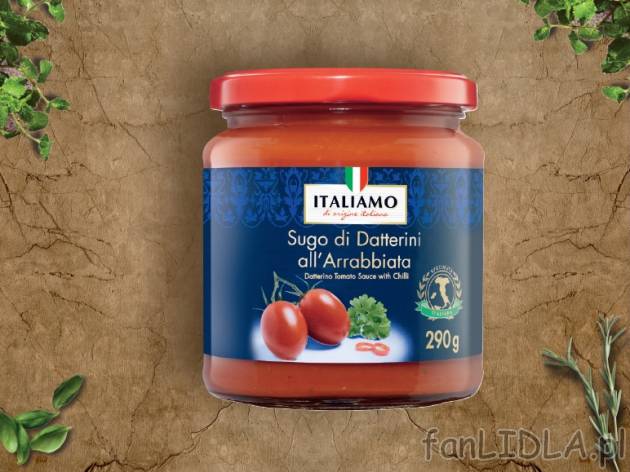Sos z pomidorów daktylowych , cena 6,99 PLN za 290g/1 opak., 1kg=24,10 PLN.