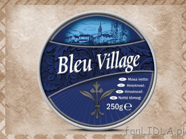 Bleu Village Ser z niebieską pleśnią , cena 7,00 PLN za 250 g/1 opak., 100 g=3,00 ...