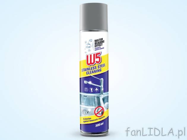 Spray do pielęgnacji stali nierdzewnej , cena 5,00 PLN za 300 ml/1 opak., 1 L=19,97 PLN.