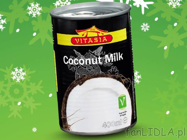 Mleczko kokosowe , cena 4,49 PLN za 425 ml, 1L=10,57 PLN.  
-  Mleczko kokosowe