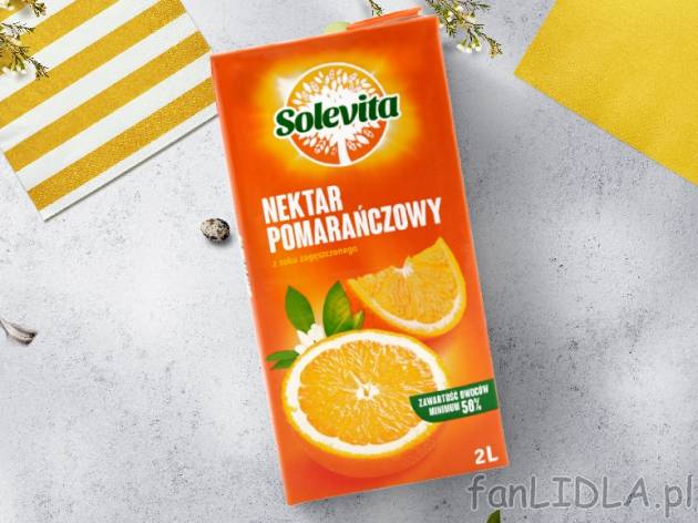 Solevita Nektar pomarańczowy , cena 2,00 PLN za 2 L/1 opak., 1 L=1,45 PLN.