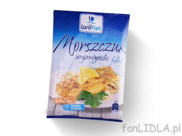 Lord Fish Morszczuk filet argentyński , cena 9,00 PLN za 475g/1 opak., 1kg=19,97 PLN.