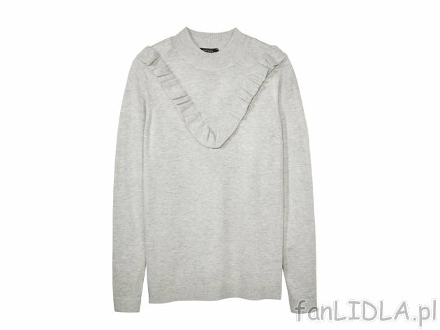 Sweter , cena 34,99 PLN za 1 szt. Sweter z ciekawą aplikacją z przodu, dostępny ...