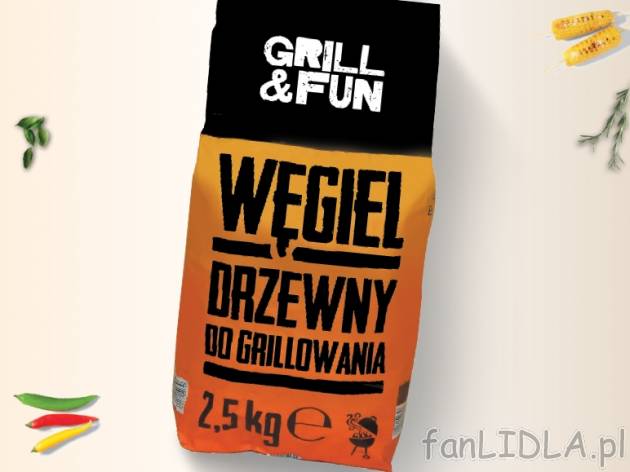 Grill&Fun Węgiel drzewny , cena 6,00 PLN za 2,5 kg/1 opak, 1kg=2,66 PLN.