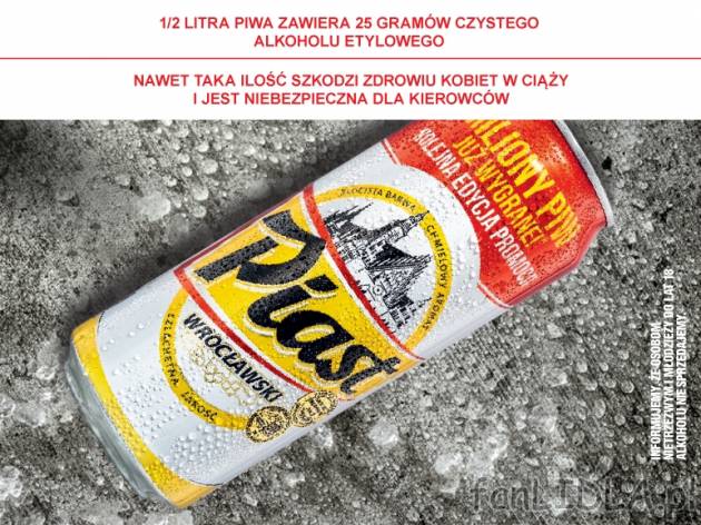 Piast Wrocławski Piwo , cena 1,00 PLN za 500 ml/1 pusz., 1 l=3,98 PLN. 
* artykuł ...