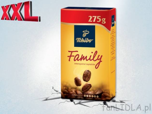 Tchibo family kawa mielona , cena 6,00 PLN za 275 g/1 opak., 1 kg=24,69 PLN.
