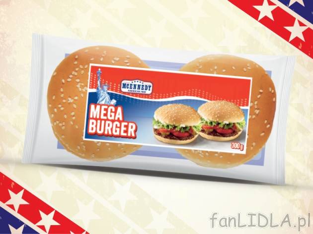 Bułki do hamburgerów , cena 3,00 PLN za 300 g/1 opak., 1 kg=13,30 PLN.