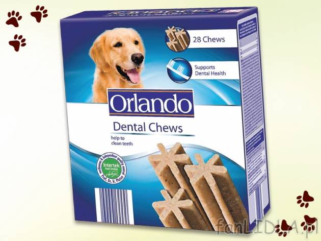 Orlando Dental Sticks , cena 13,99 PLN za 720 g/ 1 opak., 1kg=19,43 PLN. 
- Pomagają ...