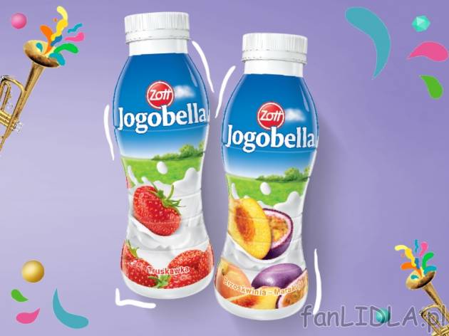 Zott Jogobella Jogurt pitny , cena 1,00 PLN za 300 g/1 opak., 1 kg=5,63 PLN. 
różne ...