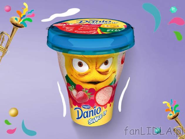 Danone Danio Shake It , cena 2,00 PLN za 240 g/1 opak., 100 g=1,12 PLN.