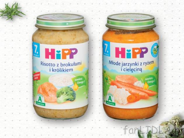 HiPP Bio Danie dla dzieci , cena 5,00 PLN za 220 g/1 opak., 100 g=2,45 PLN. 
różne ...