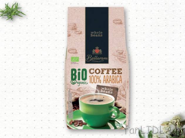 Bellarom Bio Kawa całe ziarna* , cena 34,00 PLN za 1 kg/1 opak. 
*produkt dostępny ...