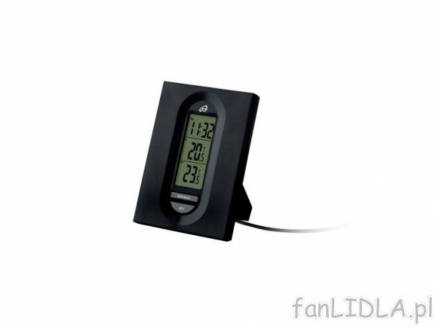 Termometr Auriol, cena 14,99 PLN za 1 szt. 
- wskazanie godziny, temperatury wewnątrz ...