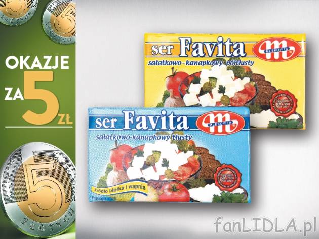 Favita Ser sałatkowo-kanapkowy, 2 szt. , cena 5,00 PLN za 2 x 270 g, 1 kg=9,26 ...