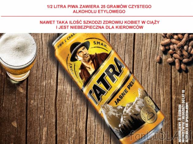 Tatra Piwo Jasne Pełne* , cena 1,00 PLN za 500 ml/1 pusz., 1 l=3,78 PLN. 
*produkt ...