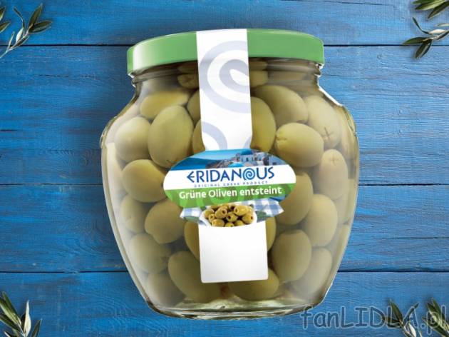 Zielone oliwki bez pestek , cena 14,00 PLN za 1,6 kg/1 opak., 1 kg=17,64 PLN.