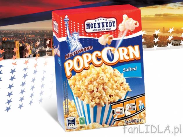 Popcorn , cena 4,49 PLN za 3x100 g, 1kg=14,97 PLN. 
- CHRUPIĄCY POPCORN DO PRZYGOTOWANIA ...